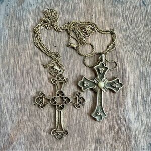 Vintage 1970s Sarah Coventry Limited Edition xl cross pendant necklaces